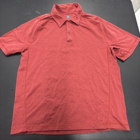 REI Shirt Mens Large Short Sleeve Lightweight Breathable Adult Outdoors Golf Red - Picture 1 of 5